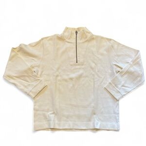 J. Crew Men's Off-White Zip-Up Long Sleeve Sweater